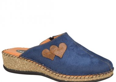 Παντόφλες γυναικείες | Δερμάτινες | Υφαντίδης | 111237 | Μπλε - Υφαντίδης - 